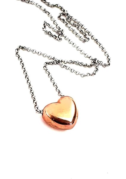 İtalyan tasarımı 925 ayar gümüş bombeli lüks kalp kolye