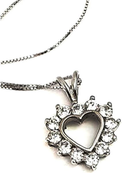 Zirkon taşlı gümüş kalp kolye fiyatları
