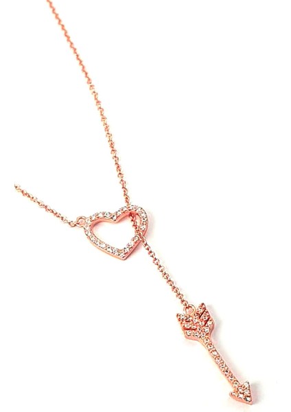 Pırlanta ışıltısında zirkon taşlı gümüş rose kolye fiyatları