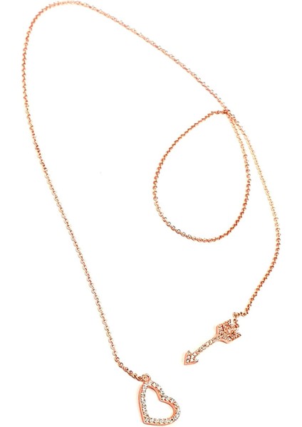 Pırlanta ışıltısında zirkon taşlı gümüş rose kolye modelleri