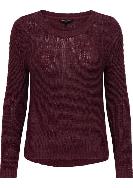 Kadın Yuvarlak Yaka Regular Fit Bordo Örgü Kazak - 15113356 fırsatları