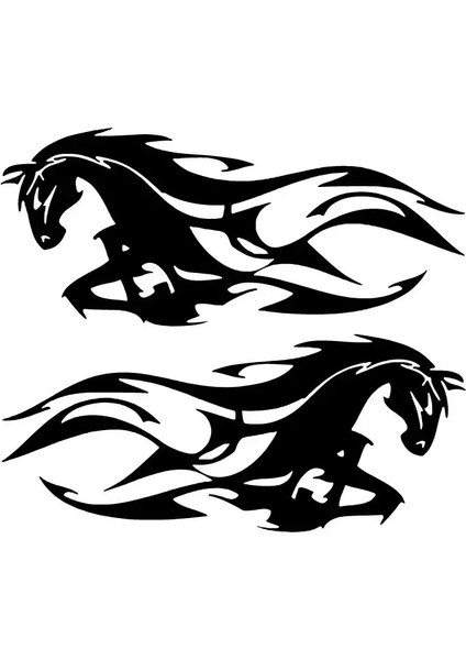 Rüzgar Çıkaran At Sticker 10 x 9 cm