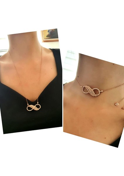 Italyan tasarımı sonsuzluk figürlü boyu ayarlanabilen asansörlü lüks şık gümüş kolye fiyatları
