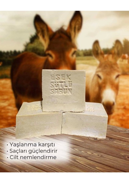 Eşek Sütü Sabun Doğal El Yapımı 3 Adet Yaşlanma Karşıtı