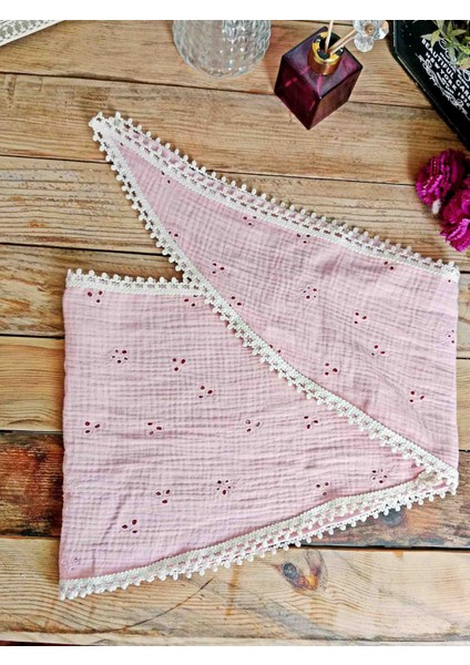 Muslin Kumaş Dantelli Boyun Fuları | El Yapımı – Pamuklu fiyatları