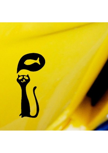 Kedi Tasarım Su Geçirmez Çıkarılabilir Oto Özel Yeni Sticker 2 Parça 6*14 cm