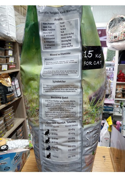 Kısırlaştırılmış Kuru Kedi Mama Tavuklu 15 kg +3 ADET TAVUKLU KEDİ ÖDÜL KREMA+1 ADET 100 GRAM KEDİ MALT) modelleri