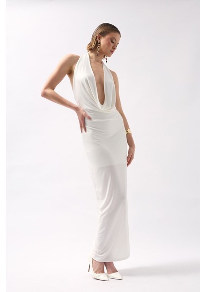 Şal Yaka Dekolte Maxi Elbise fırsatları