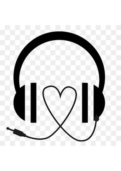 Kulaklık ve Kalp Oto Özel Yeni Sticker