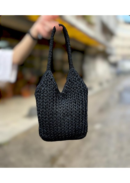 Hasır Çanta, Kadın Hasır Çanta , Omuz Çantası. Örgü Çanta Astarlı