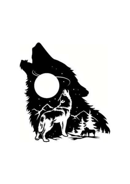 Bozkurt ve Dolunay Figür Oto Kaput Sticker 50 x 56 cm fiyatları