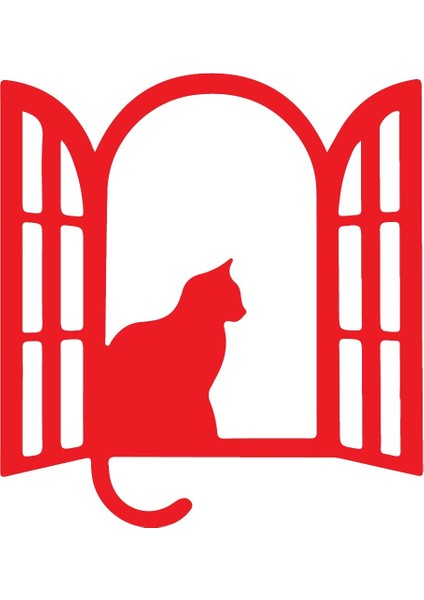 Penceredeki Kedi Sticker 10 x 11 cm fiyatları