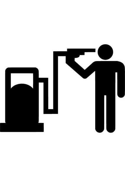 Benzin Pompası Kafaya Sticker 10 x 10 cm