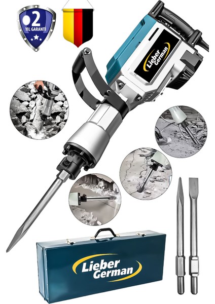 LG-1600 Profesyonel 70 Joule 16 kg Taşıma Çantalı Kırıcı Keski ve Murç