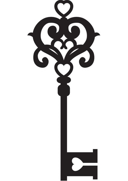 Tarihi Anahtar Desen Model 6 Oto Özel Yeni Sticker 10 x 25 cm