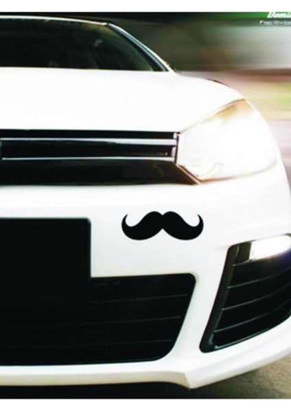 Dedektif Bıyık Tasarım Oto Özel Yeni Sticker Siyah 17*6,5 cm