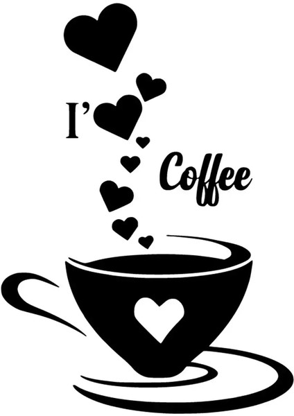 I Love Coffee Sticker 20 x 28 cm