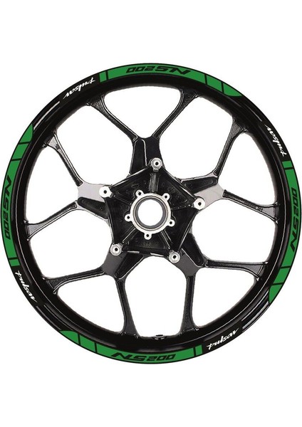 Bajaj Pulsar NS200 Baskılı Jant Dışı Şerit Motosiklet Sticker Etiket Modeli Yeşil