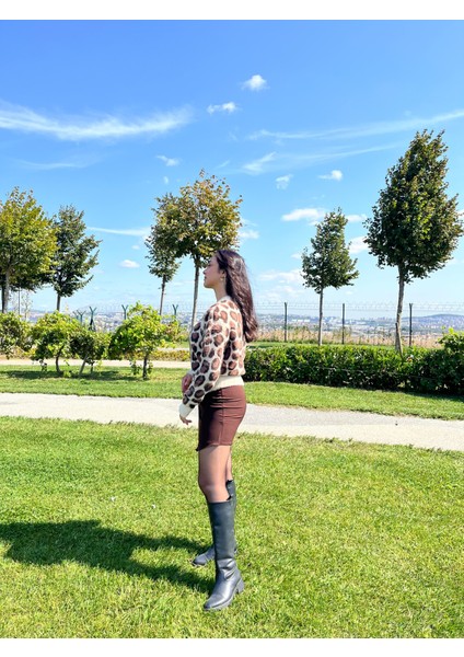 Kahverengi Kruvaze Mini Etek fiyatları