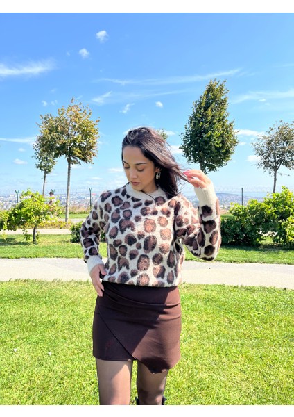 Kahverengi Kruvaze Mini Etek fırsatları