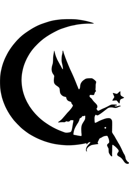 Peri Kızı Oto Özel Yeni Sticker Siyah 30 x 33 cm