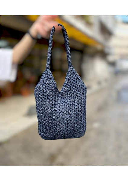 Hasır Çanta, Kadın Hasır Çanta , Omuz Çantası. Örgü Çanta Astarlı