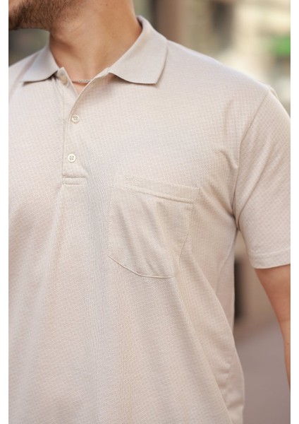 Erkek Yakalı Mini Jakarlı Kısa Kollu T-Shirt modelleri