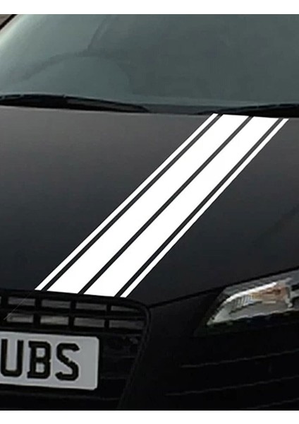 Oto Kaput Çift Şerit Oto Özel Yeni Sticker 120*15CM