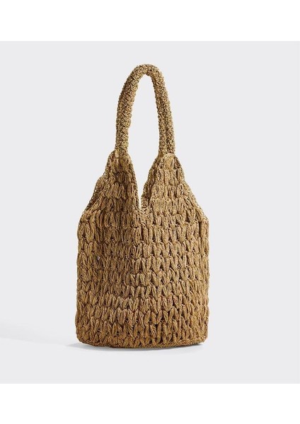 Hasır Çanta, Kadın Hasır Çanta , Omuz Çantası. Örgü Çanta Astarlı