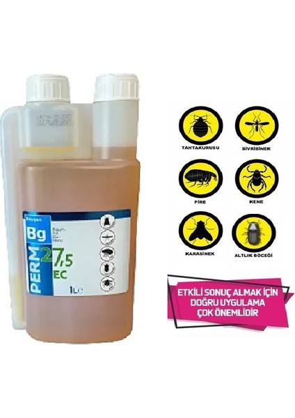 Bg Perm 27,5 Ec Haşere Ilacı 1 Lt Karasinek, Sivrisinek , Pire, Tahtakurusu, Kene Için Yeni Üretim modelleri