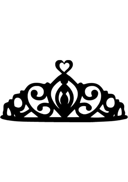 Kalpli Taç Oto Özel Yeni Sticker Siyah 25 x 12 cm