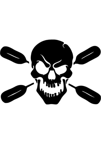 Kurukafa ve Kürekler Oto Özel Yeni Sticker Siyah 30 x 21 cm