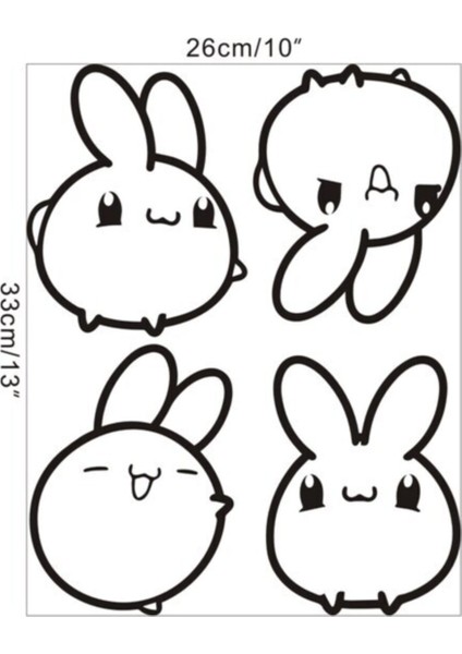 Duvar Özel Yeni Sticker Karikatür Tavşan Desen Sevimli Duvar Dekoru fiyatları