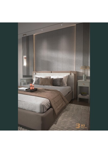 B3CONCEPT Retro Serisi Özel Tasarım Tek Çekmeceli Yatak Yanı Komodin Gri