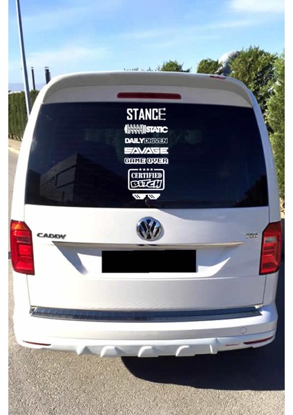 Oto Arka Cam Özel Yeni Sticker Model 23 Ingilizce Beyaz 40*20 cm fiyatları