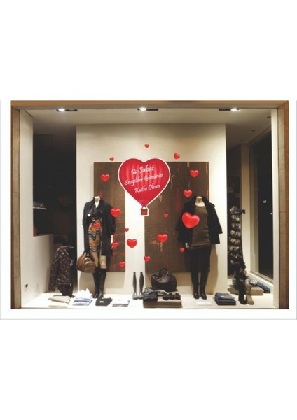 Sevgililer Günü Cam Özel Yeni Sticker Yapışkanlı