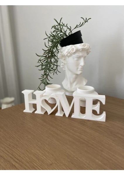 Home Yazılı Dekoratif Biblo Masaüstü Dekor - Beyaz 22 cm x 6 cm fiyatları