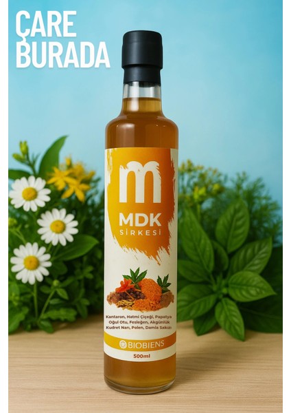 Kantaron & Hatmi Çiçeği Sirkesi 500 ml (Oğul Otu, Polen, Kudret Narı)