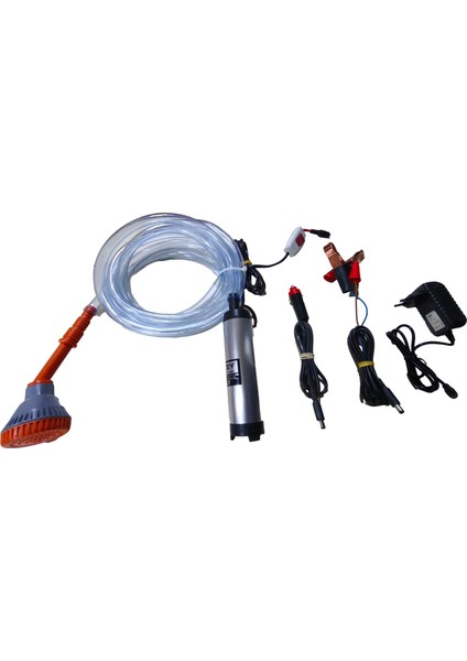 220-12 Volt Sıvı Aktarma Pompası & 3 Farklı Çalışma Şekli ( Hortumlu-Duş Başlıklı Set)