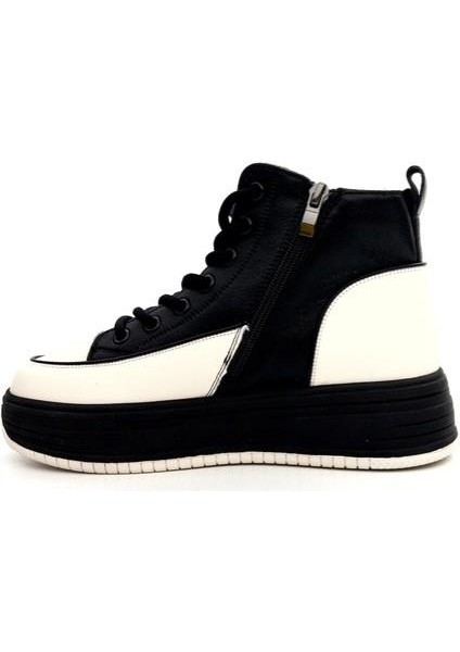 25K335 Kadın Hakiki Deri Parçalı Kısa Boyunlu Sneaker Bot fırsatları