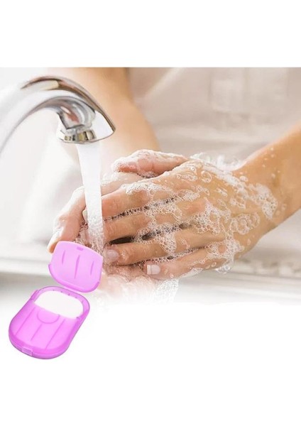 20 Li Suda Eriyen Kağıt Sabun Öğrenci Çocuk Okul Dezenfektan Seyahat Kamp Piknik El Yıkama Sabunu