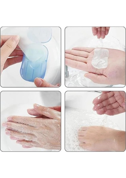 20 Li Suda Eriyen Kağıt Sabun Öğrenci Çocuk Okul Dezenfektan Seyahat Kamp Piknik El Yıkama Sabunu fırsatları