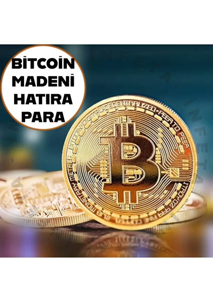 Bitcoin Madeni Para Hatıra Koleksiyon Değerli Kutulu Altın Rengi Bitcoin Para
