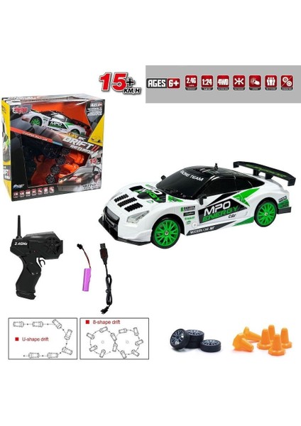 HB-SC24A07-09-10-11 Kumandalı Full Fonksiyon 2.4G Şarjlı 1:24 Drift Araba -Sinerjim