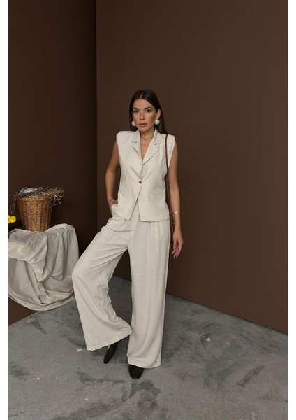 Bej Keten Yelek Pantolon Takım fiyatları