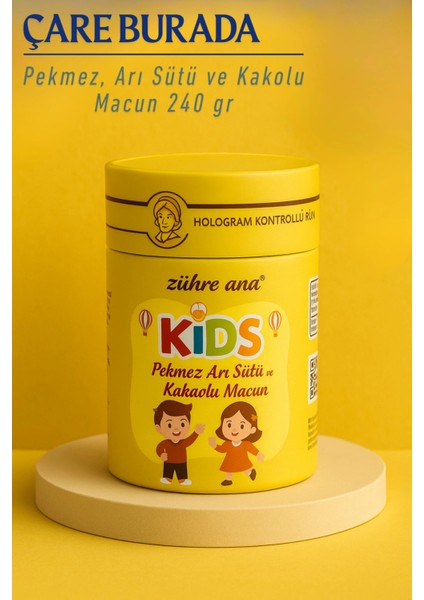 Kids Macun 240 gr (Pekmez, Arı Sütü & Kakao)
