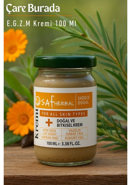 Saf Herbal - E.g.z.m Kremi 100 ml (Aynı Sefa & Kükürt Yağı & Katran Yağı & Kabak Yağı)