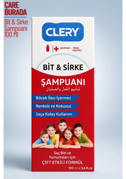 Clemy - Bit & Sirke Şampuanı 100 ml (Tarak Hediyeli)