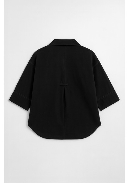 Kadın Rahat Kalıp Siyah Jean Gömlek modelleri