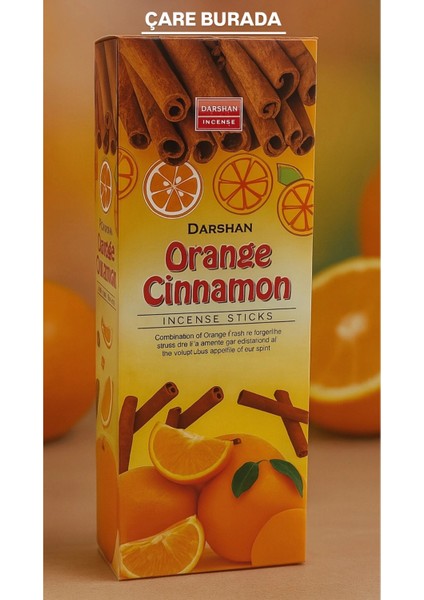 Darshan Incense - Orange & Cinnamon 20'li Çubuk Tütsü ( Portakal & Tarçın)